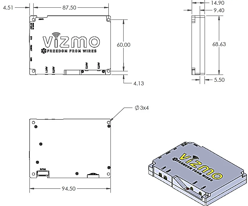 BlackPepper 4 BKP-N2N2-2450 Wi-Fi 4 2 Mechanical Dimensions