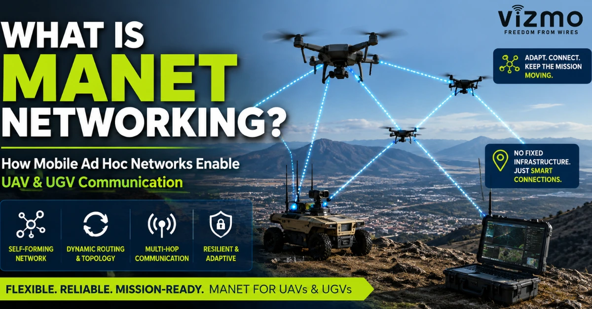 manet-networking-uav-ugv-communication MANET networking connecting UAVs and UGVs through dynamic multi-hop wireless communication